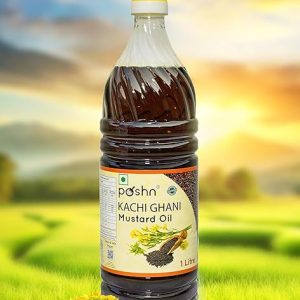 Poshn Kachi Ghani Mustard Oil, 1 Litre